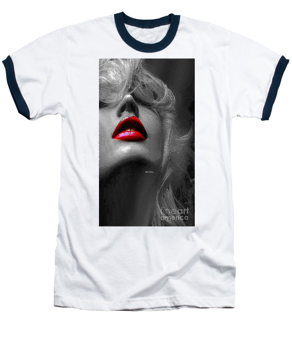 Baseball T-Shirt - Woman With Red Lips