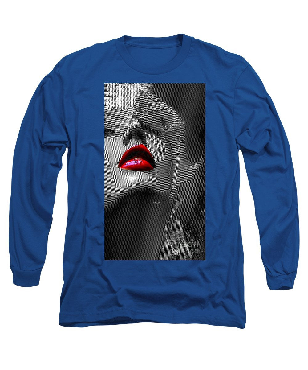 Long Sleeve T-Shirt - Woman With Red Lips