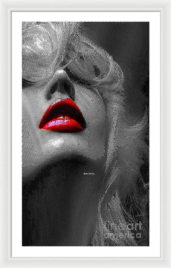 Framed Print - Woman With Red Lips