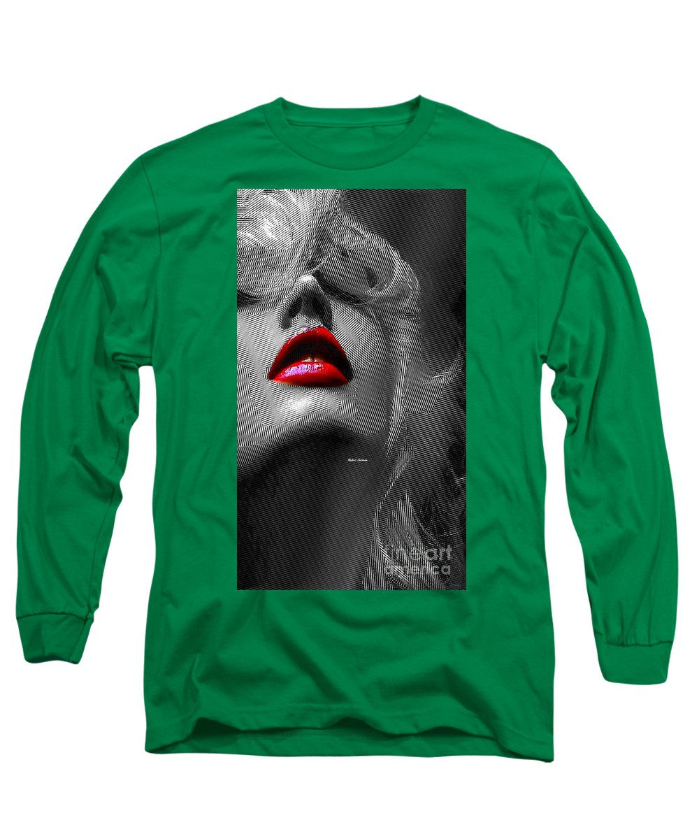 Long Sleeve T-Shirt - Woman With Red Lips