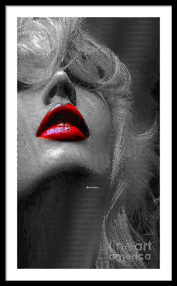 Framed Print - Woman With Red Lips