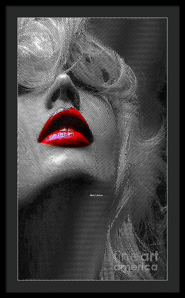 Framed Print - Woman With Red Lips