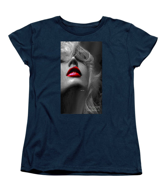 T-shirt femme (coupe standard) - Femme aux lèvres rouges