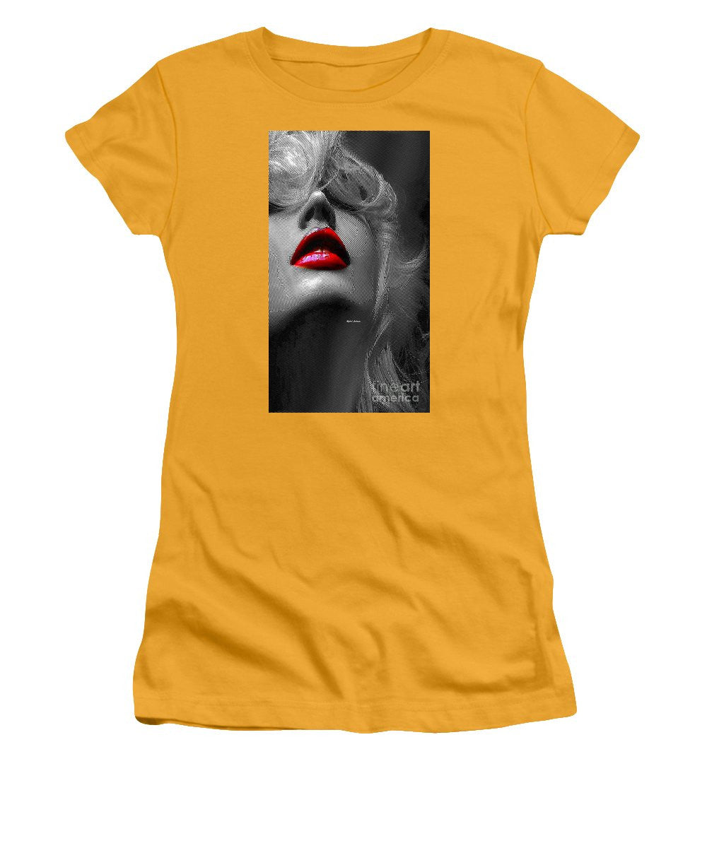 T-shirt pour femme (coupe junior) - Femme aux lèvres rouges