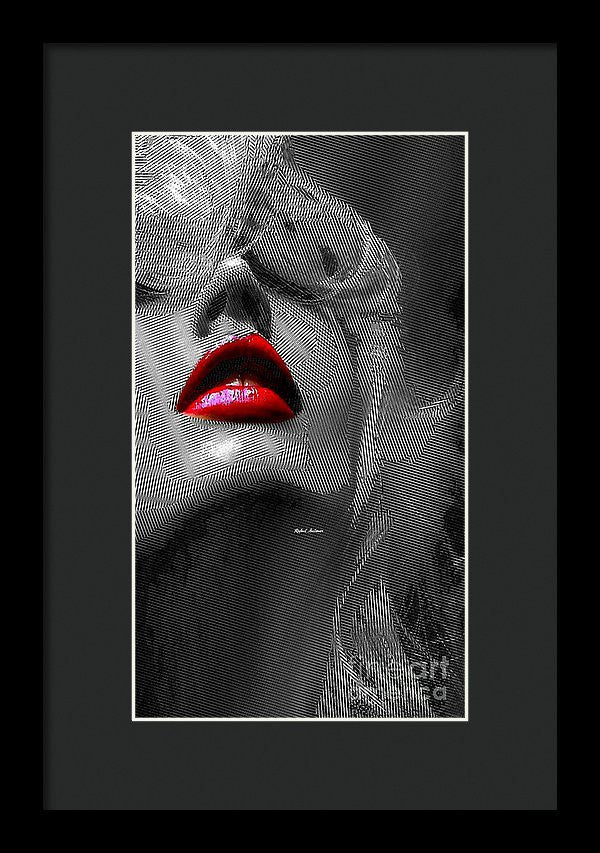 Framed Print - Woman With Red Lips