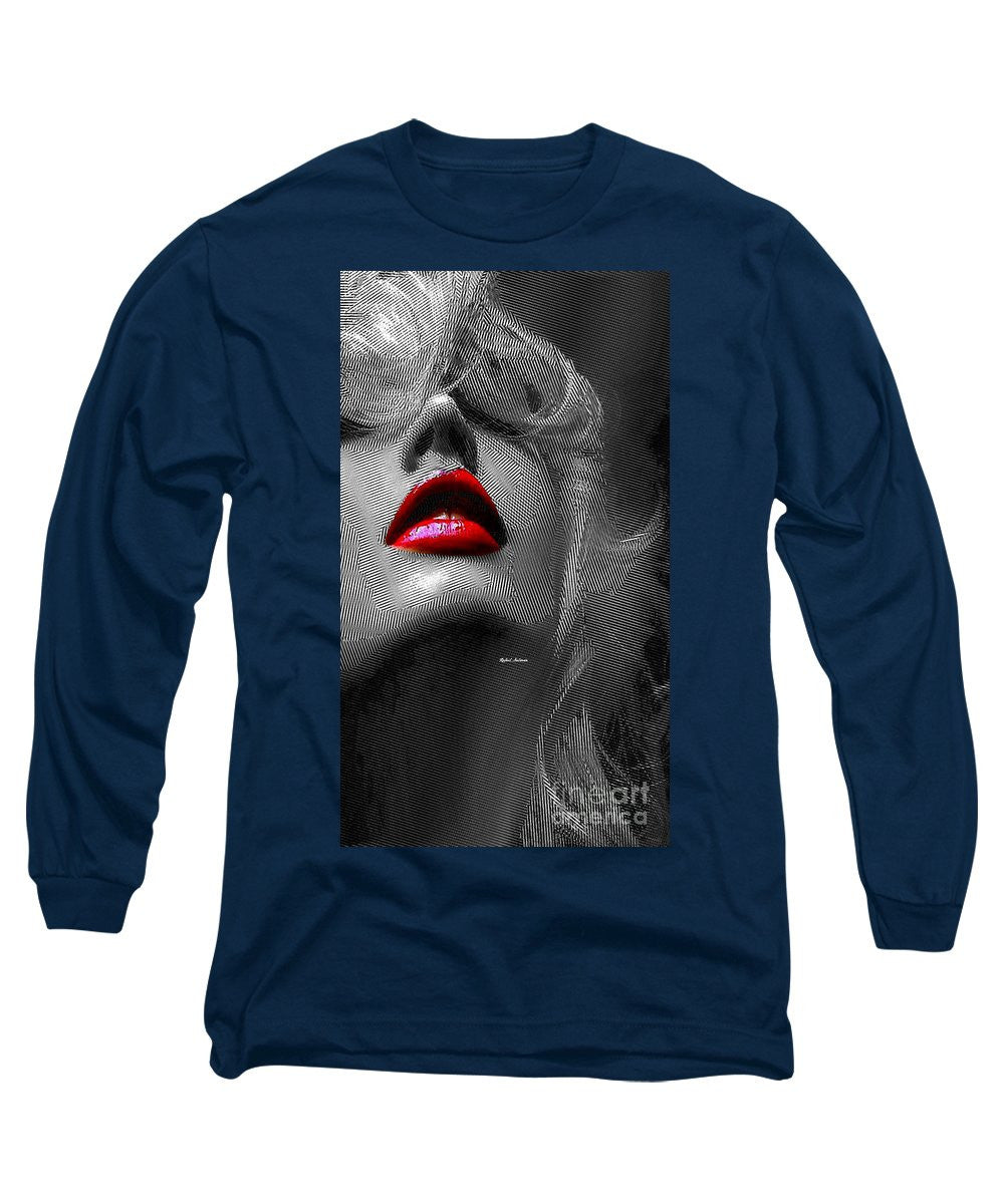 Long Sleeve T-Shirt - Woman With Red Lips