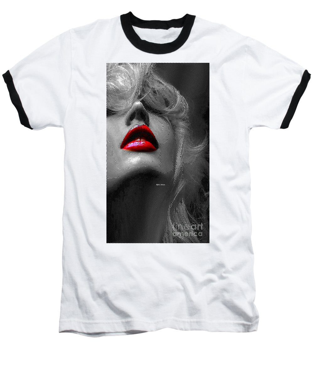 Baseball T-Shirt - Woman With Red Lips