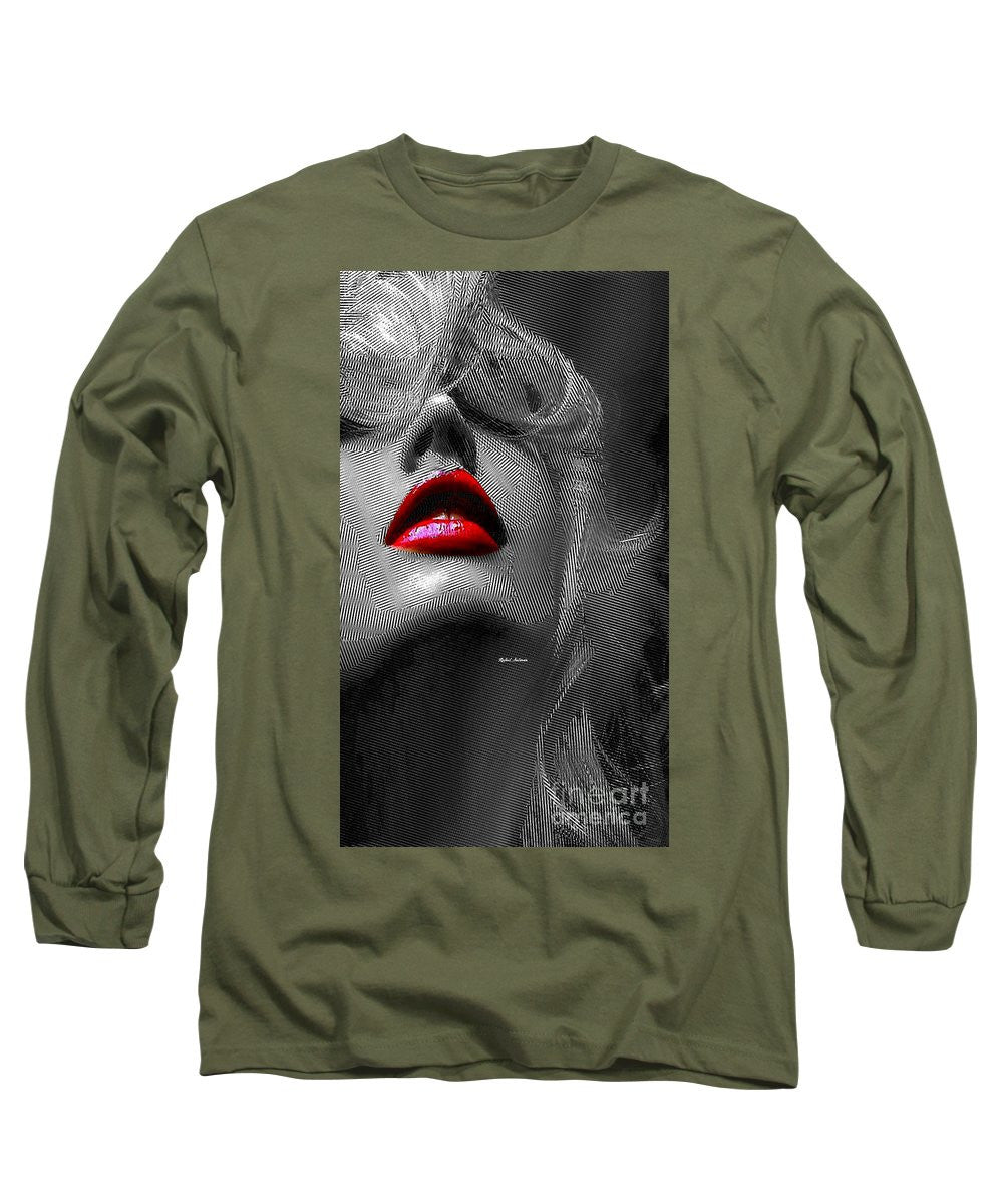 Long Sleeve T-Shirt - Woman With Red Lips