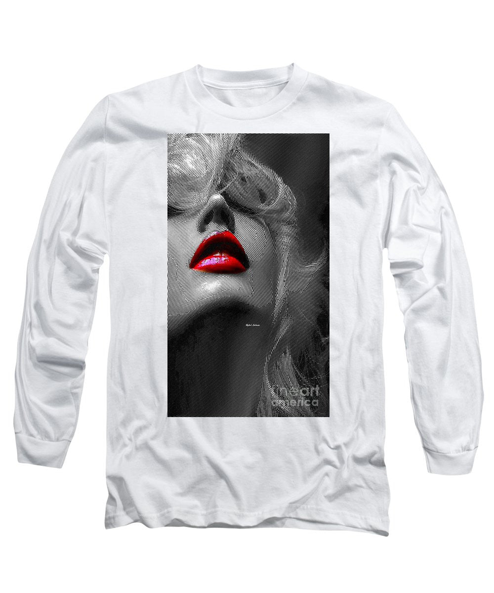 Long Sleeve T-Shirt - Woman With Red Lips