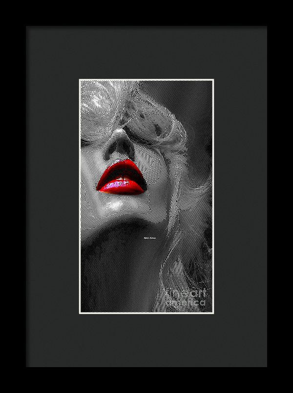 Framed Print - Woman With Red Lips