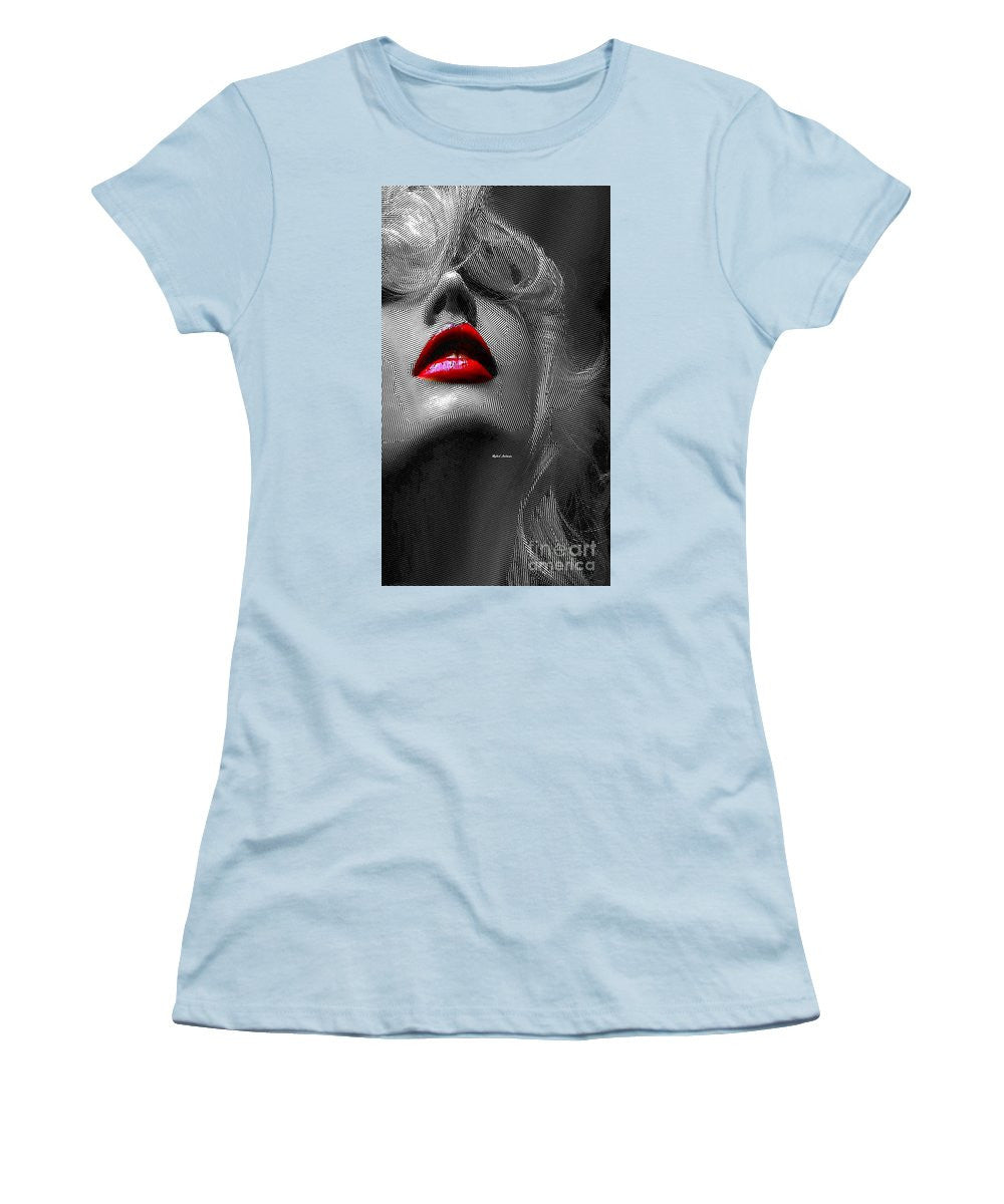 T-shirt pour femme (coupe junior) - Femme aux lèvres rouges