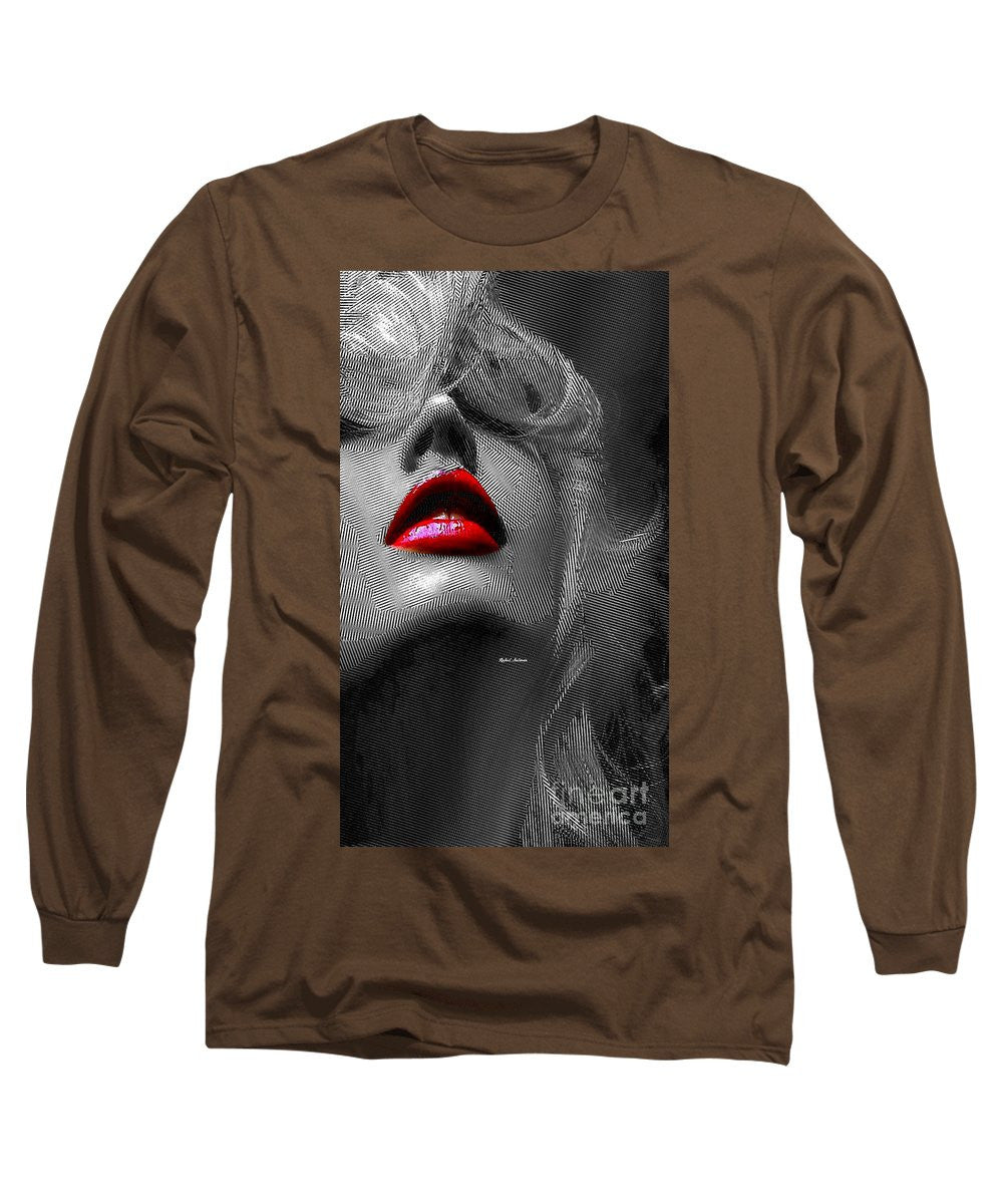 Long Sleeve T-Shirt - Woman With Red Lips