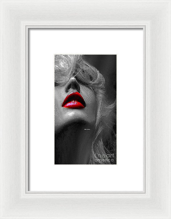 Framed Print - Woman With Red Lips