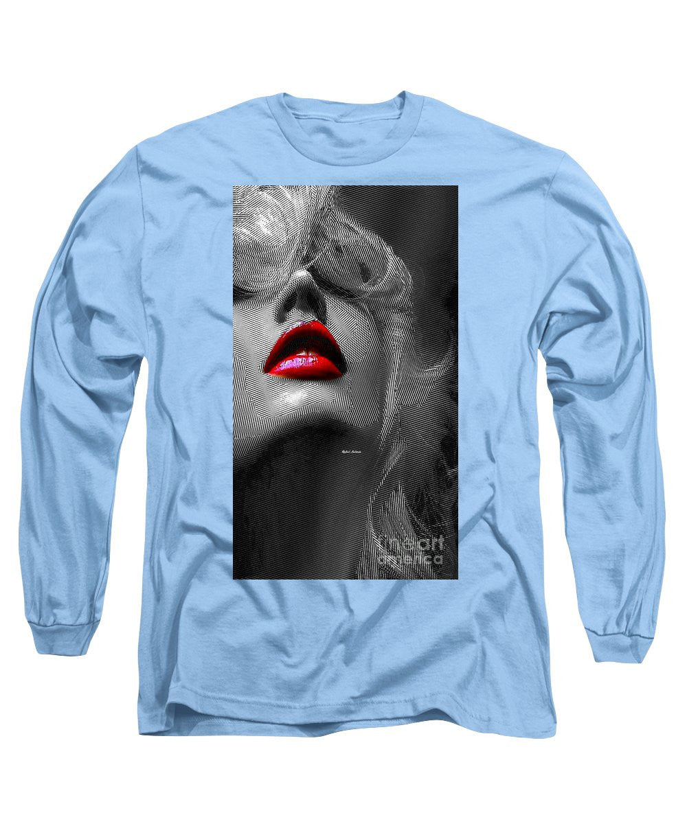 Long Sleeve T-Shirt - Woman With Red Lips