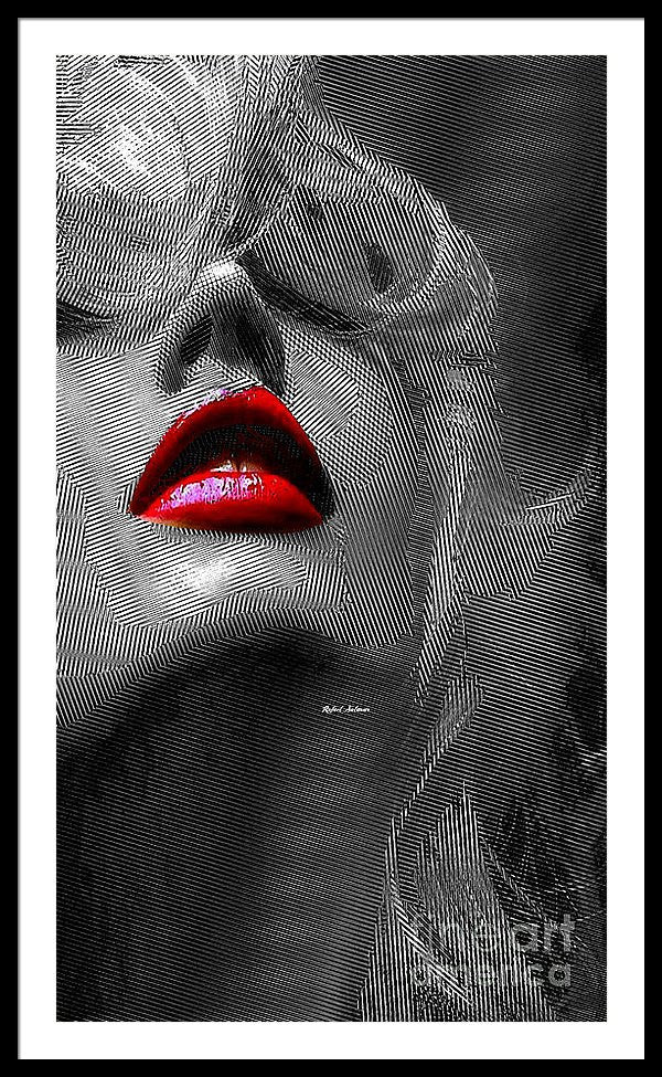 Framed Print - Woman With Red Lips