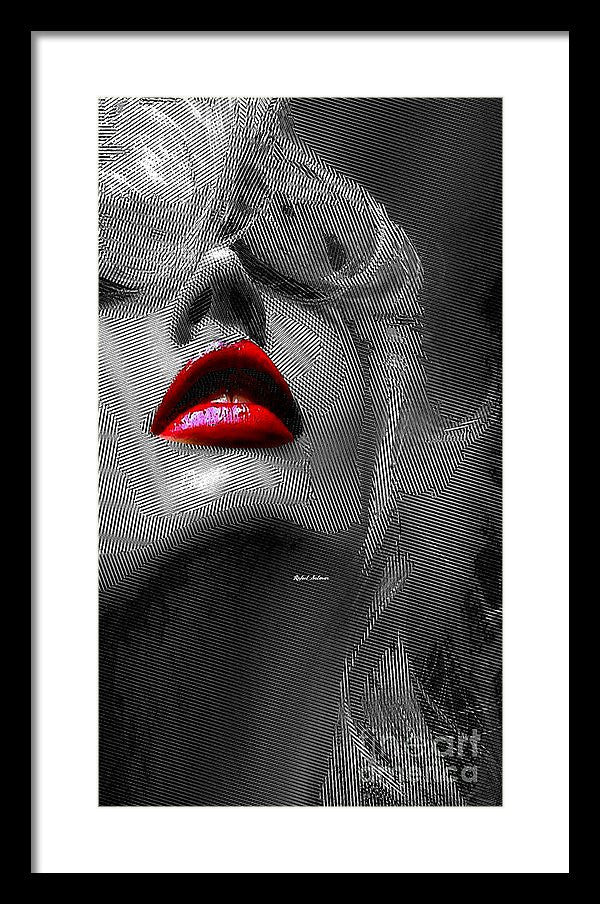 Framed Print - Woman With Red Lips