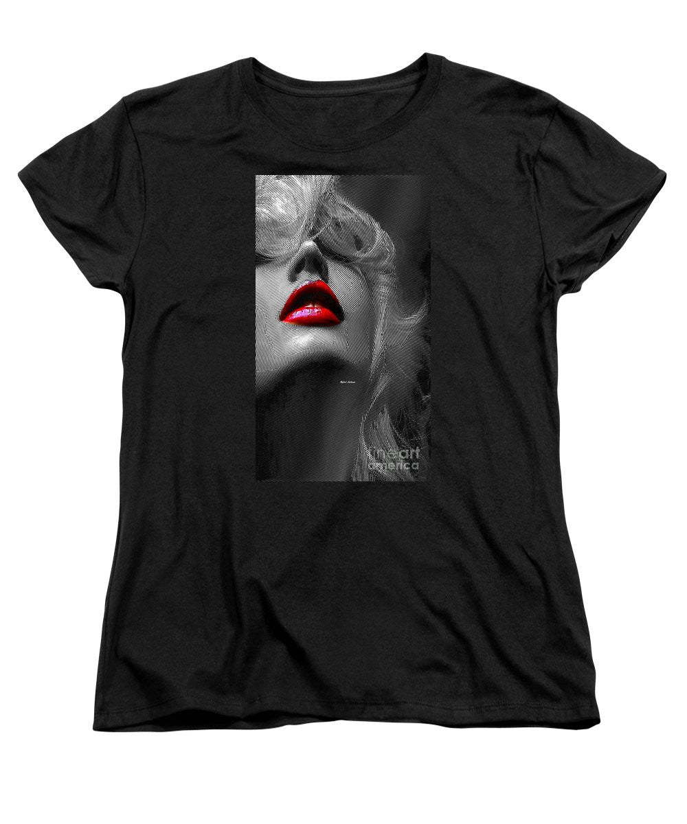 T-shirt femme (coupe standard) - Femme aux lèvres rouges