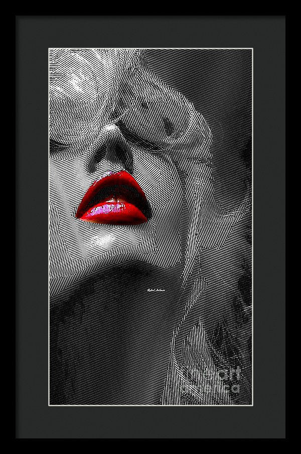 Framed Print - Woman With Red Lips