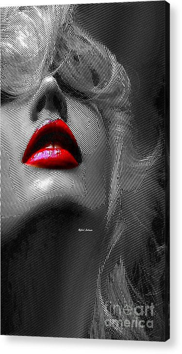 Acrylic Print - Woman With Red Lips