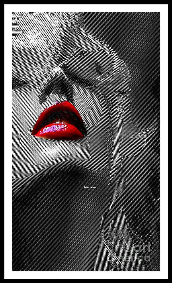 Framed Print - Woman With Red Lips