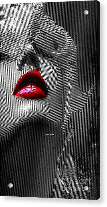 Acrylic Print - Woman With Red Lips