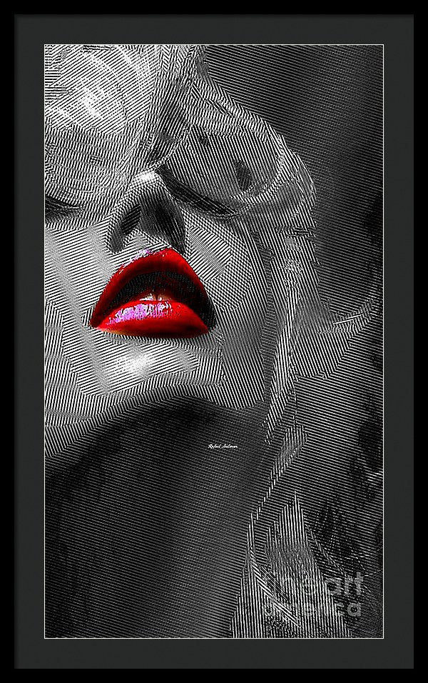 Framed Print - Woman With Red Lips