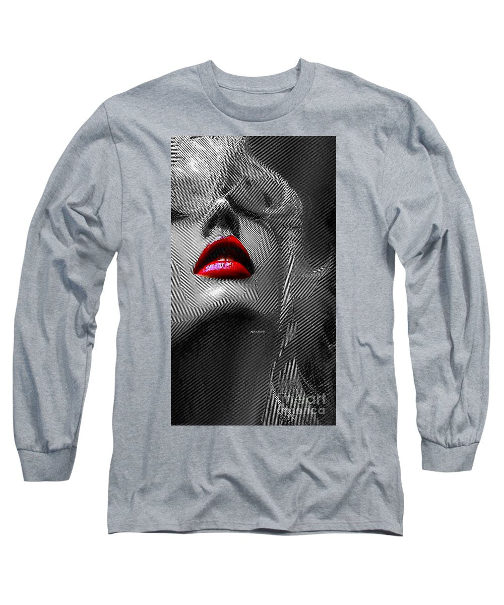 Long Sleeve T-Shirt - Woman With Red Lips