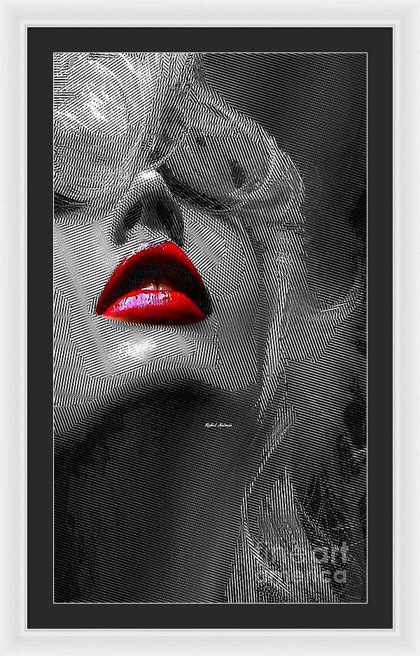 Framed Print - Woman With Red Lips