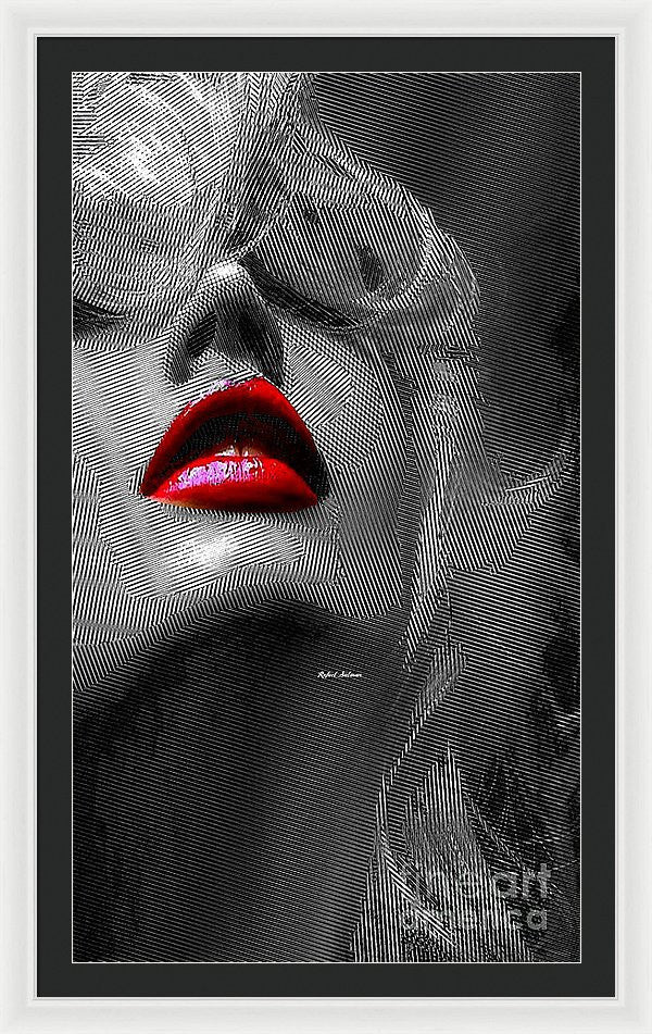 Framed Print - Woman With Red Lips