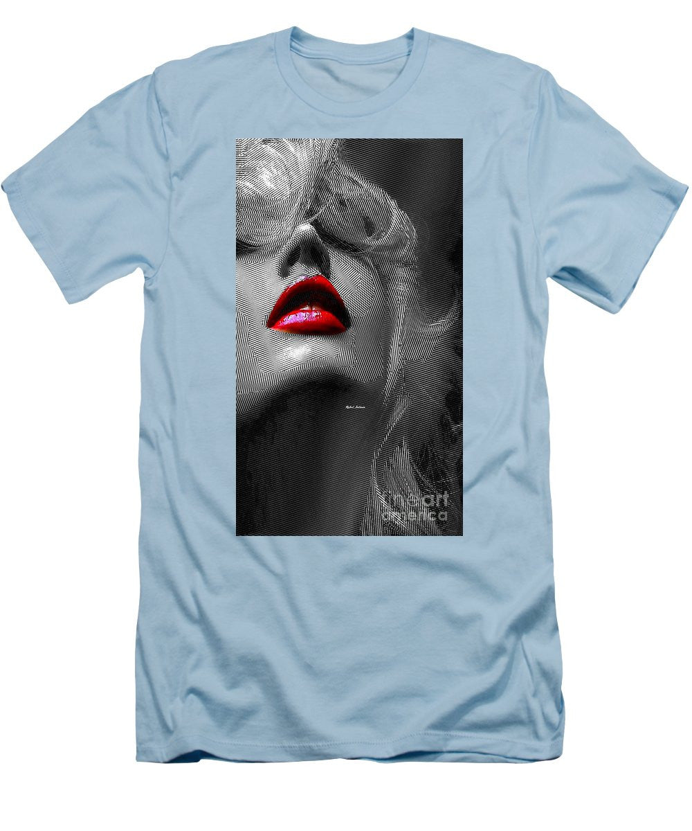 T-shirt pour homme (coupe ajustée) - Femme aux lèvres rouges