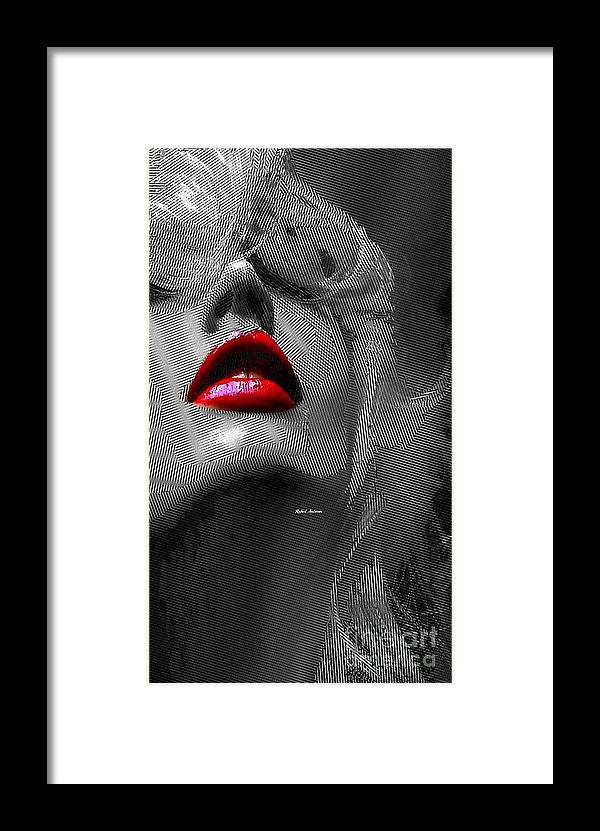 Framed Print - Woman With Red Lips