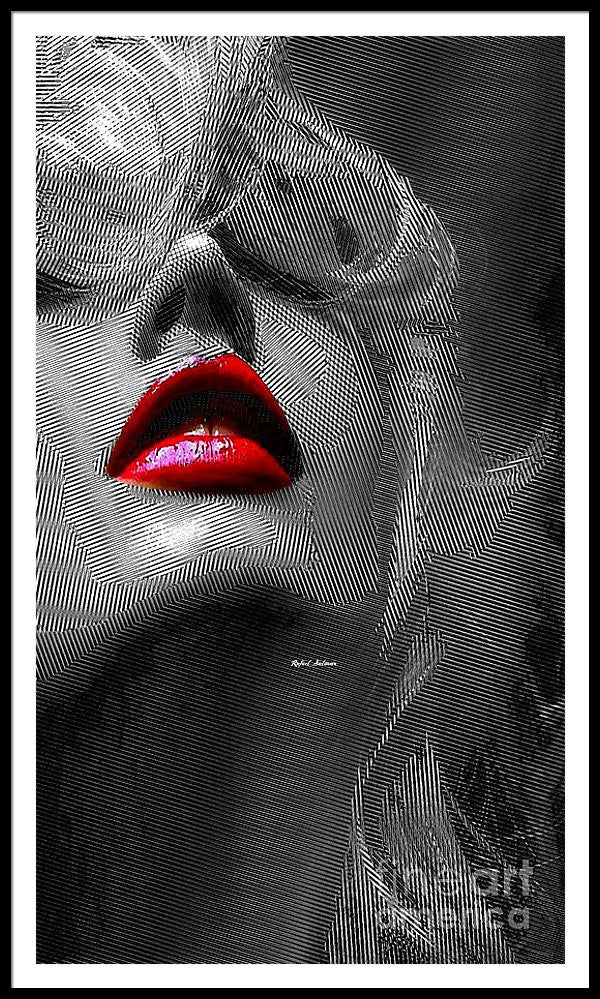 Framed Print - Woman With Red Lips