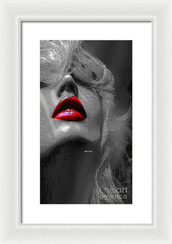 Framed Print - Woman With Red Lips