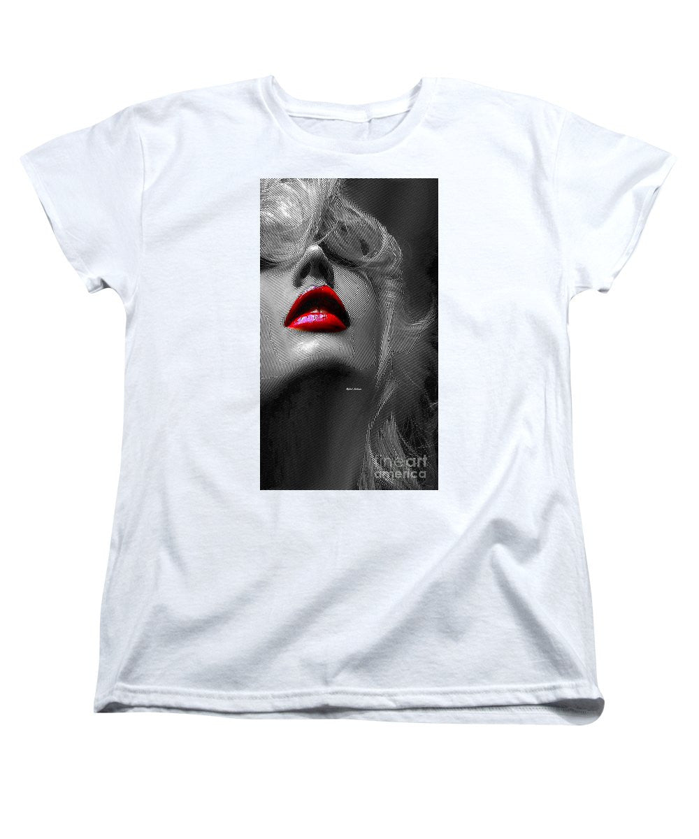 T-shirt femme (coupe standard) - Femme aux lèvres rouges