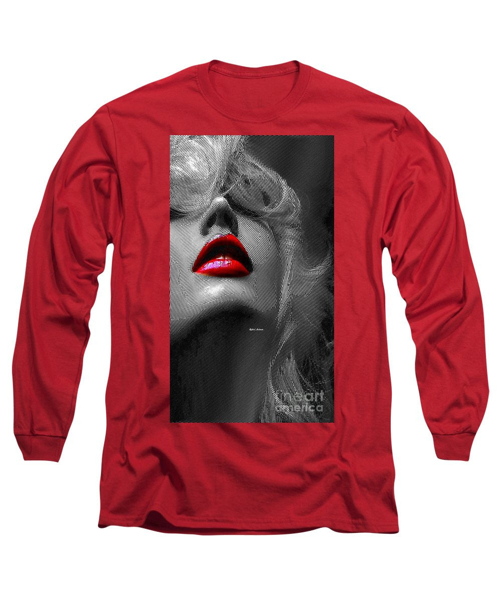 Long Sleeve T-Shirt - Woman With Red Lips