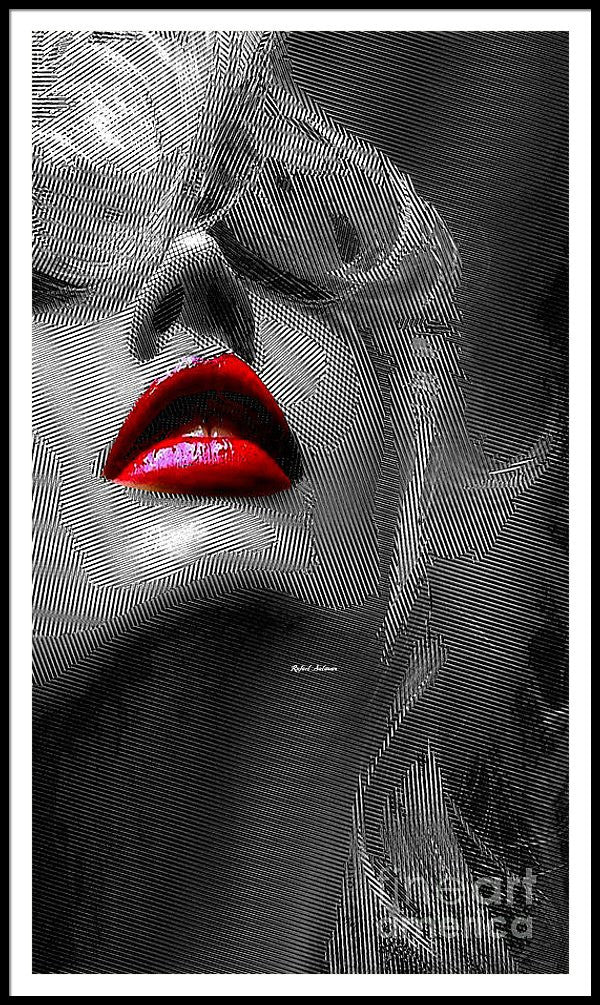 Framed Print - Woman With Red Lips