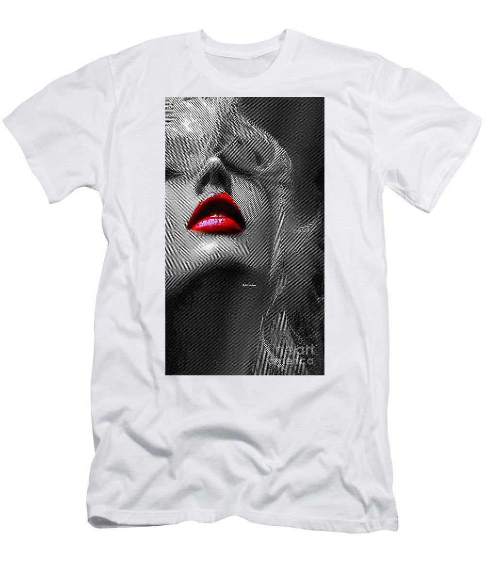 T-shirt pour homme (coupe ajustée) - Femme aux lèvres rouges