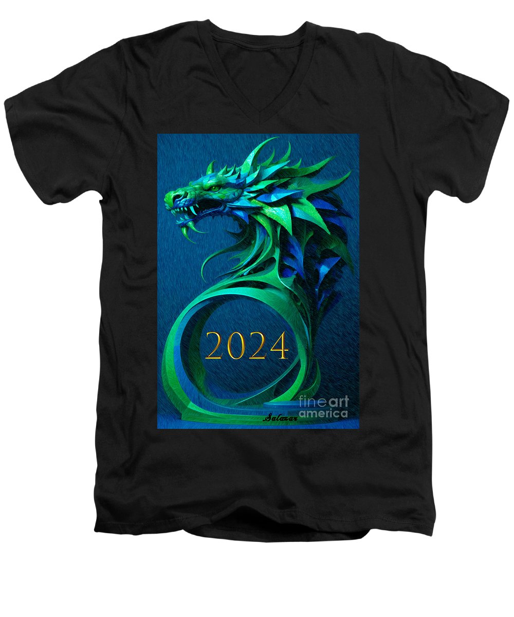 Year of the Green Dragon 2024 - Men's V-Neck T-Shirt
