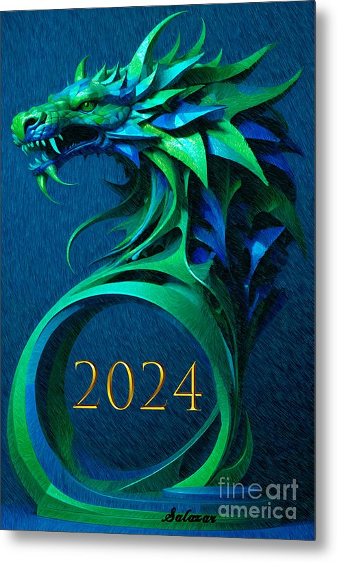 Year of the Green Dragon 2024 - Metal Print