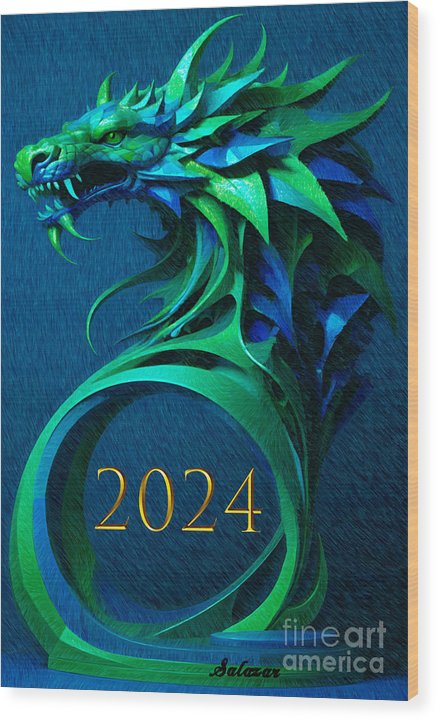 Year of the Green Dragon 2024 - Wood Print