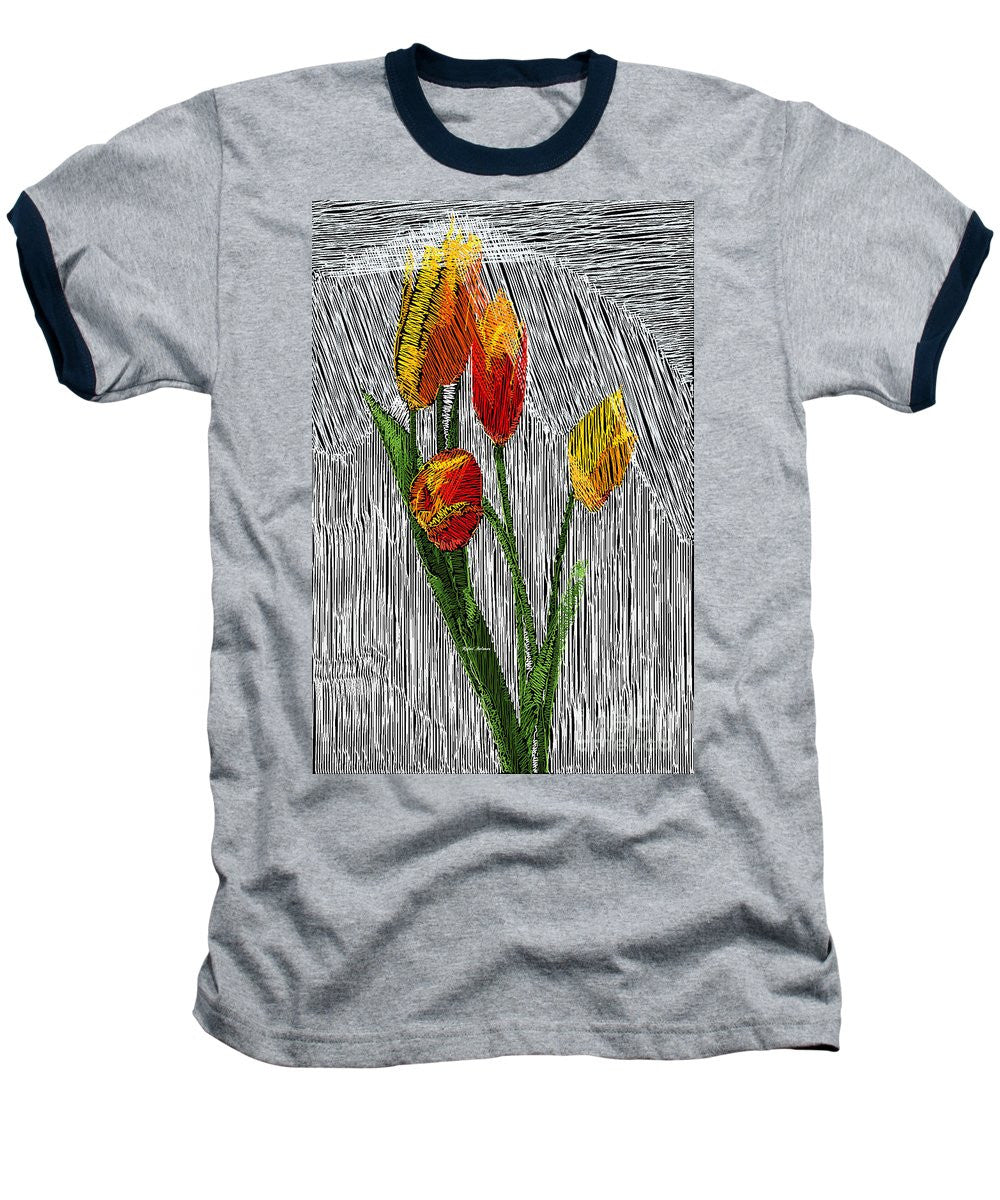 Baseball T-Shirt - Yellow Tulips