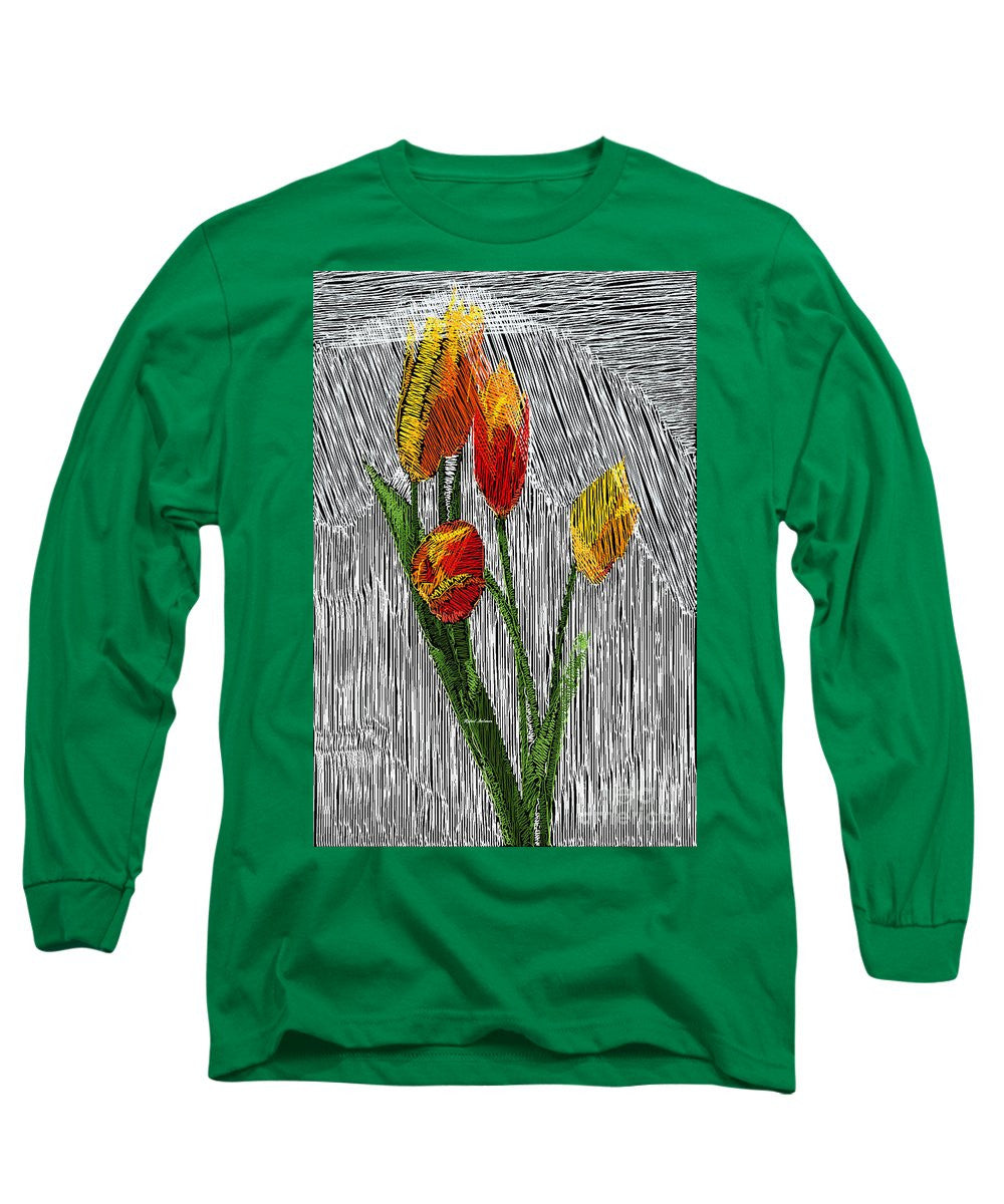 Long Sleeve T-Shirt - Yellow Tulips