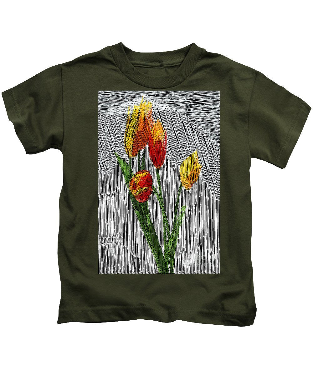 Kids T-Shirt - Yellow Tulips