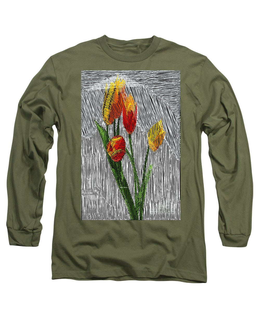 Long Sleeve T-Shirt - Yellow Tulips