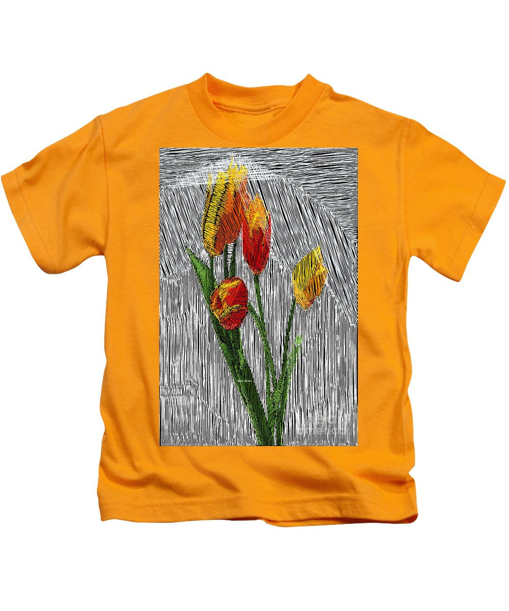 Kids T-Shirt - Yellow Tulips