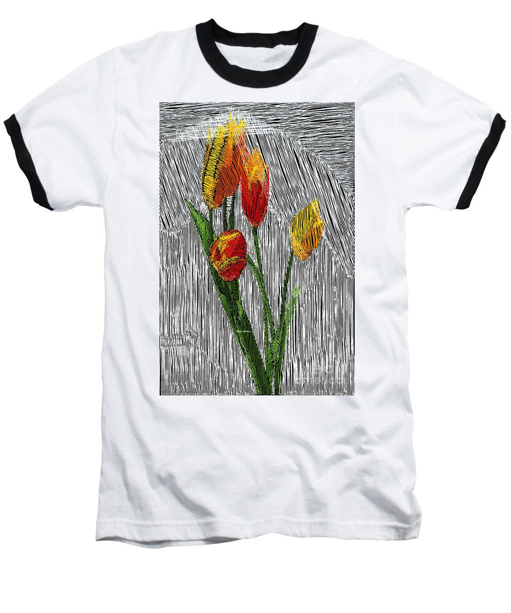 Baseball T-Shirt - Yellow Tulips