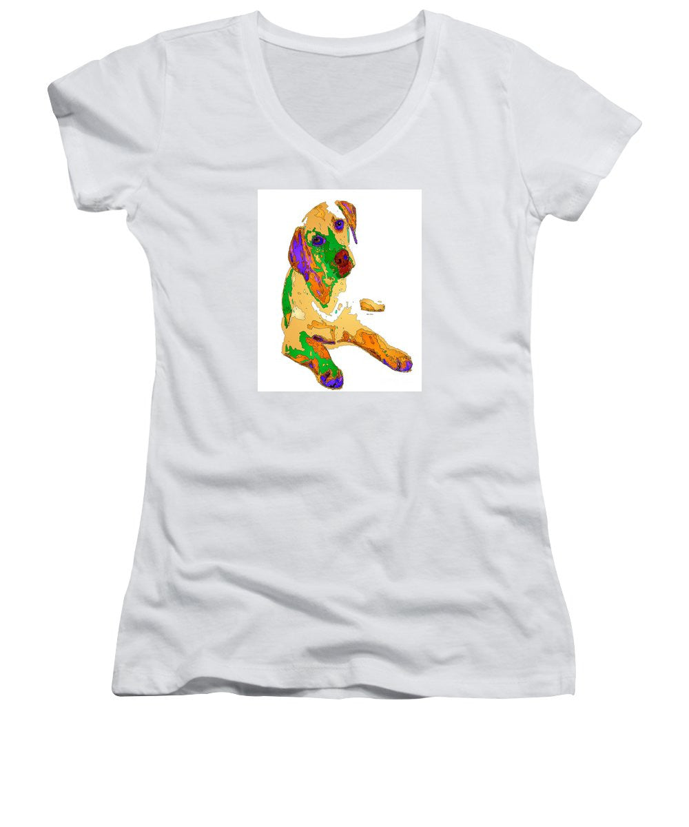 Women's V-Neck T-Shirt (Junior Cut) - You And Me Forever. Pet Series